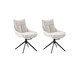 MCA furniture PARKER Metallgestell schwarz matt lackiert, 2er Set creme