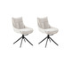 MCA furniture PARKER Metallgestell schwarz matt lackiert, 2er Set creme