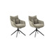 MCA furniture PARKER Metallgestell schwarz matt lackiert mit Armlehne, 2er Set cappuccino