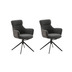 MCA furniture PELION Metallgestell schwarz matt lackiert lackiert mit Armlehne, 2er Set anthrazit