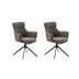 MCA furniture PELION Metallgestell schwarz matt lackiert lackiert mit Armlehne, 2er Set schlamm