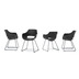 MCA furniture ROCKVILLE Schalenstuhl, graue Schale, Gestell Metall schwarz Matt lackiert 4er Set
