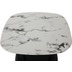 Mbilia Couchtisch 55x55 cm Platte Glas in Marmoroptik, Gestell pulverbeschichtetes Metall Platte wei, Ablageboden schwarz lackiert, Beine schwarz