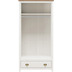 Mbilia Kleiderschrank Kiefer massiv wei lackiert, braune Deckplatte, 91x54x185cm