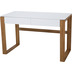 Mbilia Schreibtisch, wei, Beine aus Holz MDF, Beine Eiche matt wei, B130cm