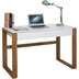Mbilia Schreibtisch, wei, Beine aus Holz MDF, Beine Eiche matt wei, B130cm