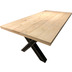 Mbilia Tisch 160x90 cm Platte Fichte/Tanne, Gestell antikschwarz X-Form