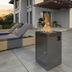 MWH Palermo Gasbetriebener Outdoor-Feuertisch aus Aluminium mit Glas-Windschutz und Metalldeckel Iron Grey