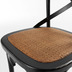 Nosh Alsi Stuhl aus massivem Birkenholz mit schwarzem Lackfinish und Sitz aus Rattan