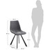 Nosh Alve Stuhl aus Kunstleder in Dunkelgrau und Stahlbeine mit schwarzem Finish
