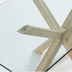 Nosh Argo Tisch aus Glas und Stahlbeine in Holzoptik 160 x 90 cm