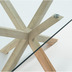 Nosh Argo Tisch aus Glas und Stahlbeine in Holzoptik 180 x 100 cm