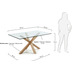 Nosh Argo Tisch aus Glas und Stahlbeine in Holzoptik 180 x 100 cm