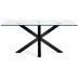 Nosh Argo Tisch aus Glas und Stahlbeine mit schwarzem Finish 160 x 90 cm