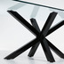 Nosh Argo Tisch aus Glas und Stahlbeine mit schwarzem Finish 180 x 100 cm