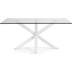 Nosh Argo Tisch aus Glas und Stahlbeine wei 160 x 90 cm