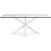 Nosh Argo Tisch aus Glas und Stahlbeine wei 200 x 100 cm