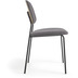 Nosh Benilda stapelbarer, dunkelgrauer Stuhl mit Eichenfurnier und Stahl mit schwarzem Finish