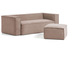 Nosh Blok 2-Sitzer-Sofa breiter Cord rosa 210 cm