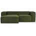 Nosh Blok 2-Sitzer-Sofa mit Chaiselongue links breiter Cord grn 240 cm