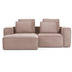 Nosh Blok 2-Sitzer-Sofa mit Chaiselongue links breiter Cord rosa 240 cm