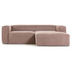 Nosh Blok 2-Sitzer-Sofa mit Chaiselongue rechts breiter Cord rosa 240 cm