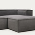 Nosh Blok 3-Sitzer-Sofa mit Chaiselongue rechts breiter Cord grau 300 cm