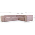Nosh Blok 4-Sitzer-Ecksofa breiter Cord rosa 320 x 230 cm / 230 x 320 cm