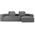 Nosh Blok 4-Sitzer-Sofa mit Chaiselongue rechts breiter Cord grau 330 cm