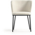 Nosh Ciselia Stuhl im Lammfell-Stil wei und Metall schwarz