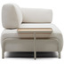 Nosh Compo 3-Sitzer-Sofa Chenille Beige, groes Tablett Eichenfurnier Metallgestell Grau 232cm
