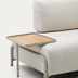 Nosh Compo 3-Sitzer-Sofa Chenille Beige, groes Tablett Eichenfurnier Metallgestell Grau 232cm