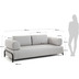 Nosh Compo 3-Sitzer Sofa beige 232 cm