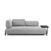 Nosh Compo 3-Sitzer Sofa hellgrau mit groem Tablett 252 cm