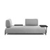 Nosh Compo 3-Sitzer Sofa hellgrau mit groem Tablett 252 cm