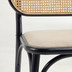 Nosh Doriane Stuhl aus massiver Ulme mit schwarzer Lackierung und gepolsterter Sitzflche