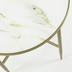 Nosh Elisenda Beistelltisch aus weiem Glas und Stahlstruktur mit goldenem Finish  50 cm