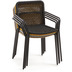 Nosh Ellen stapelbarer Stuhl aus schwarzem Seil und verzinktem Stahl