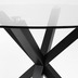 Nosh Full Argo Couchtisch  82 cm aus Glas und Stahlbeinen mit schwarzem Finish