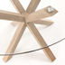 Nosh Full Argo runder Tisch aus Glas und Stahlbeine mit Holzoptik  119 cm