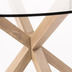 Nosh Full Argo runder Tisch aus Glas und Stahlbeine mit Holzoptik  119 cm