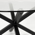Nosh Full Argo runder Tisch aus Glas und Stahlbeine mit schwarzem Finish  119 cm