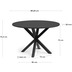 Nosh Full Argo runder Tisch mit schwarzer MDF-Platte und schwarzen Stahlbeinen  119 cm