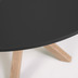 Nosh Full Argo runder Tisch mit schwarzer MDF-Platte und Stahlbeinen mit Holzeffekt  119 cm