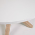 Nosh Full Argo runder Tisch mit weiem Melamin und Stahlbeinen mit Holzeffekt  119 cm