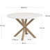 Nosh Full Argo runder Tisch mit weiem Melamin und Stahlbeinen mit Holzeffekt  119 cm
