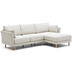 Nosh Gilma 3-Sitzer-Sofa Chaiselongue rechts/links Chenille in Perle Beine naturfarben 260 cm