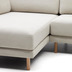Nosh Gilma 3-Sitzer-Sofa Chaiselongue rechts/links Chenille in Perle Beine naturfarben 260 cm