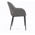 Nosh Konna Stuhl aus dunkelgrauer Chenille mit schwarz lackierten Stahlbeinen