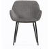 Nosh Konna Stuhl aus dunkelgrauer Chenille mit schwarz lackierten Stahlbeinen